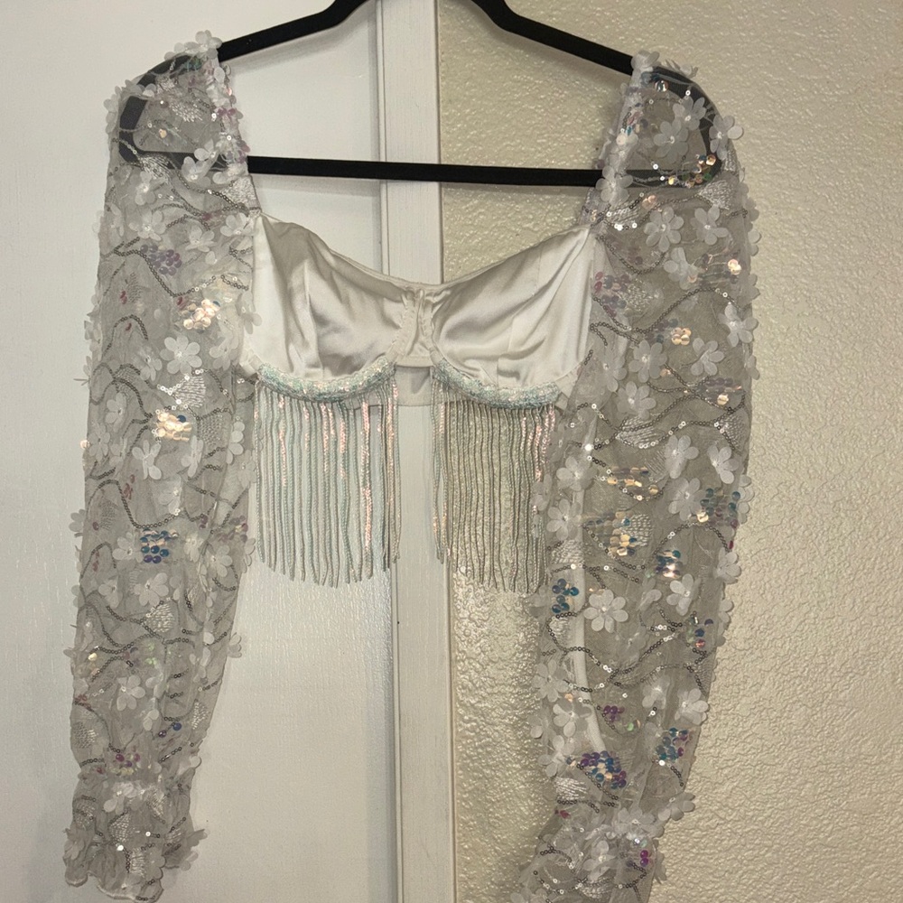 #1 Floral Embellished rave set with Fringe - Picture 8 of 8